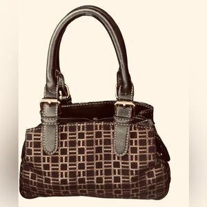 Nine West Black Gold Geometric Satchel Bag